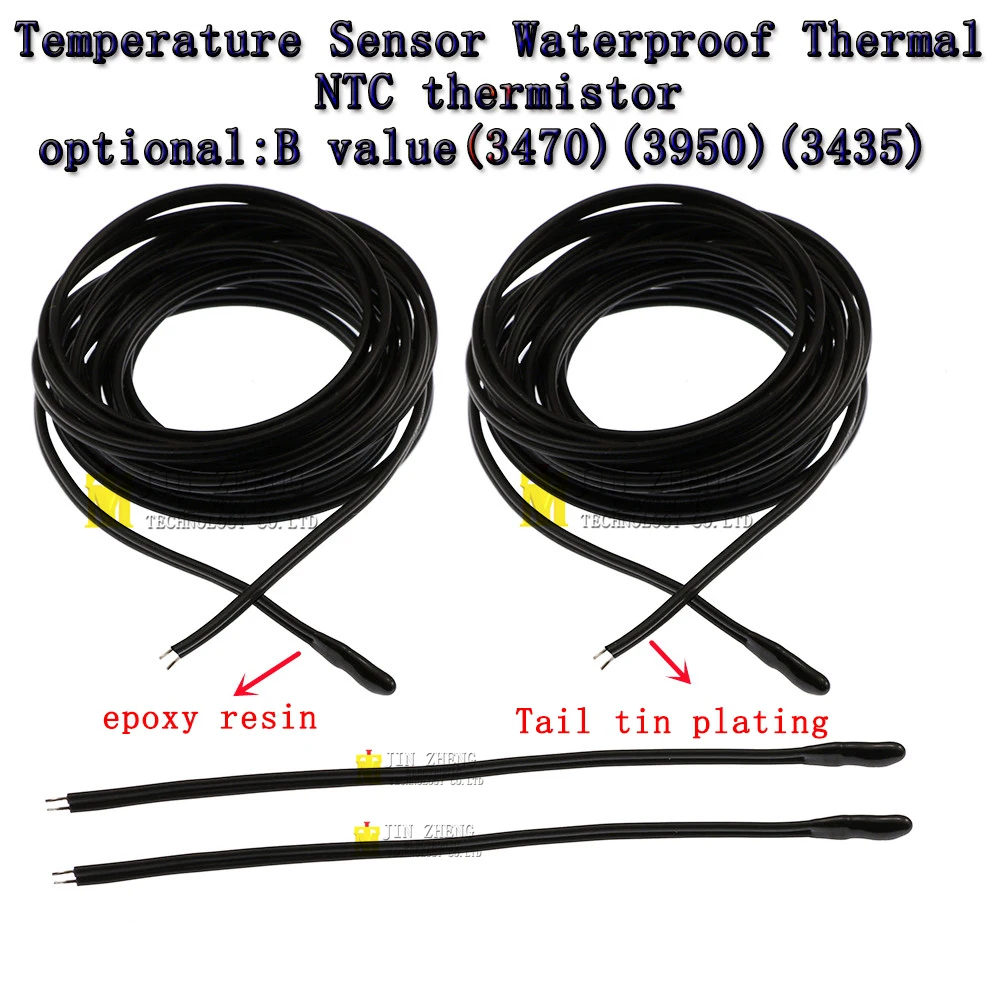 1 шт. NTC термистор 10 см B3950 3470 3435 1% 5K 10K 15K 20K 50K 100K водонепроницаемый цифровой датчик температуры зонд термокабель