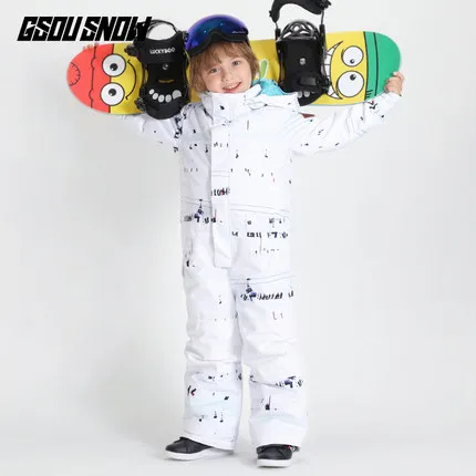 GSOU SNOW-traje de esquí de una pieza para niña, ropa de esquí con capucha, ropa deportiva de invierno, impermeable, a prueba de viento