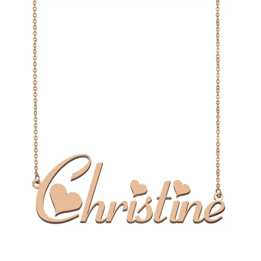 

Christine Name Necklace Custom Nameplate Pendant for Women Girls Best Friends Birthday Wedding Christmas Mother Days Gift