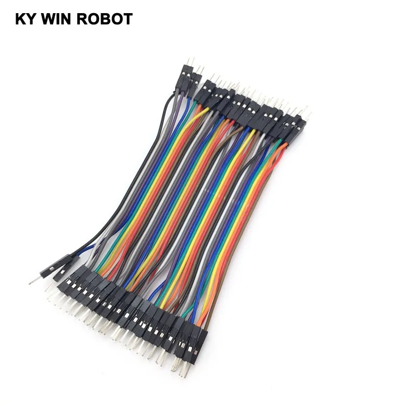 40pcs dupont cable jumper wire dupont line maschio a maschio dupont line 10cm 2.54MM 1P per arduino KIT fai da te