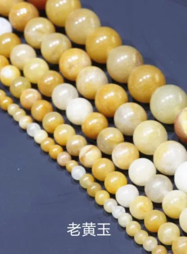 Natural Stone Old topaz Beads Strand Round Loose  15