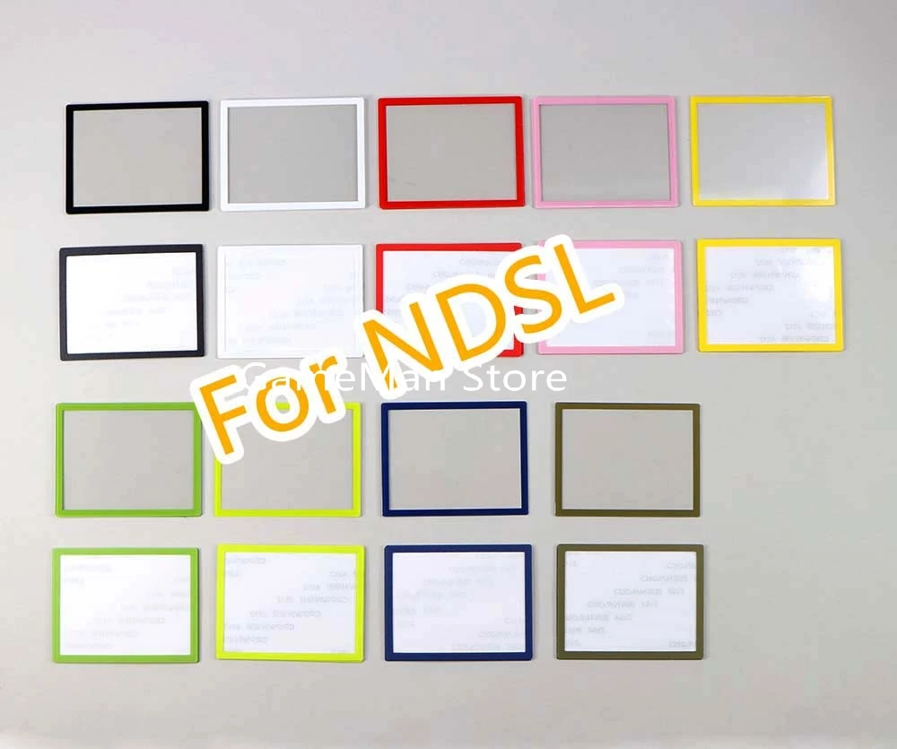 100pcs for NDSL console Colorful upper top lcd screen lens plastic screen cover bottom lower frame lens cover