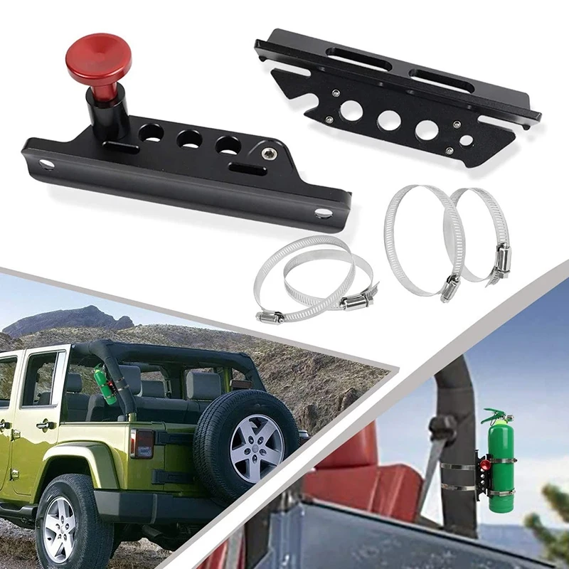 NewUniversal Quick Release Roll Bar Fire Extinguisher Mount Bracket for Jeep Wrangler Polaris RZR Ranger Can-Am Maverick