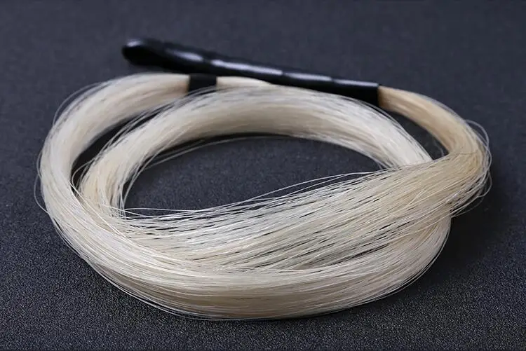 Sostituzione durevole 32 ''crine di cavallo bianche naturali Mongolia coda violino Viola violoncello Erhu Bow Hair