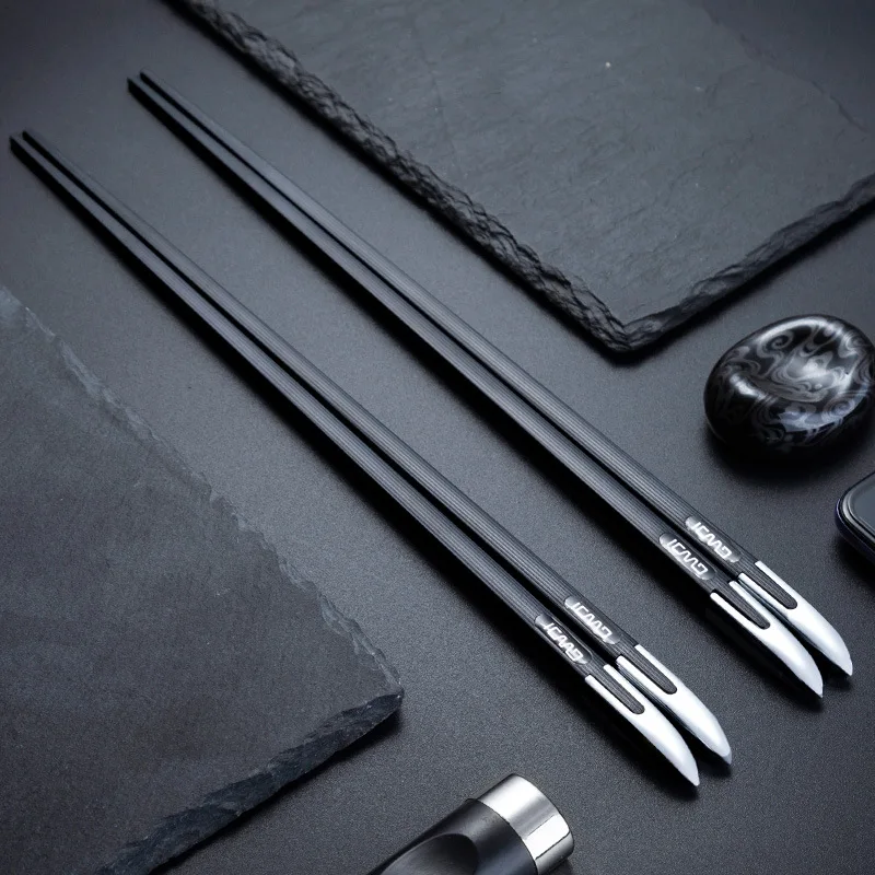 5 Pairs/set Chopsticks Saber Design Western Metal Chopsticks Non-slip Stainless Steel Chopsticks Set Food Grade Sushi Chopsticks