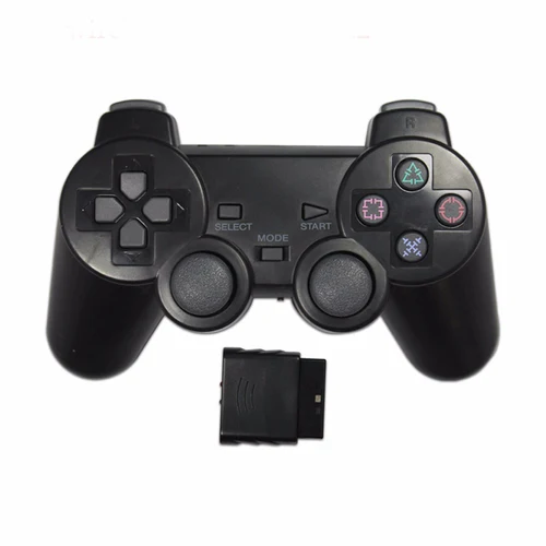 Imagen 2 del producto Controlador de gamepad inalámbrico Bluetooth de color transparente para PS2, control de vibración de 2,4G, Compatible con Joystick Plastation 2