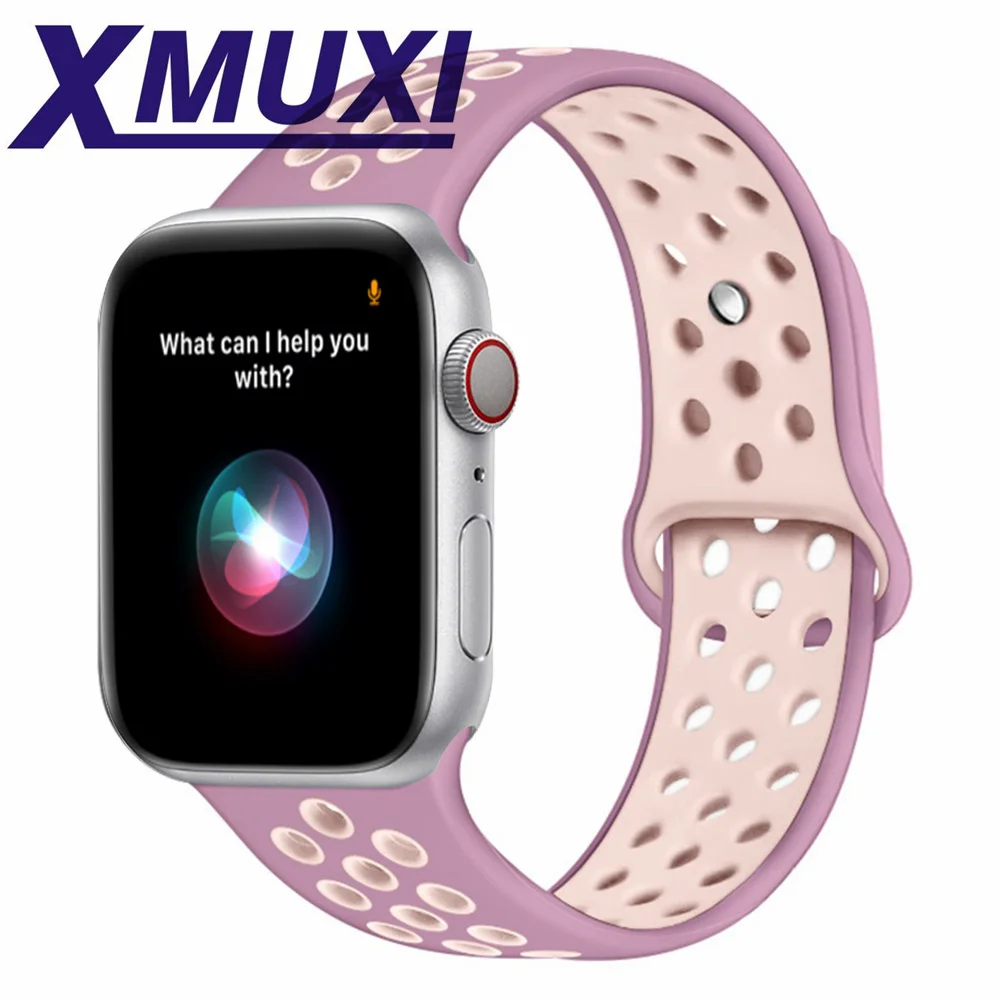 Breathable Straps Compatible with Apple Watch Band 45/41mm 44/40mm 42/38mm Two-tone For iWatch Series SE 7/6/5/4/3 81010