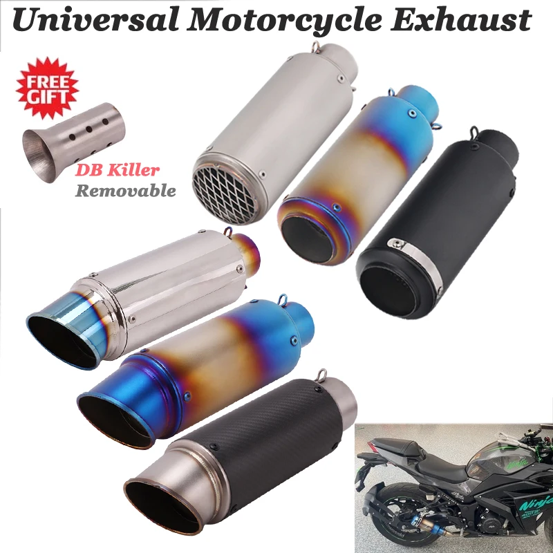 

51mm Universal Motorcycle GP Racing Exhaust Pipe Escape Modify Dirt Bike 60mm Muffler DB Killer For Z900 KTM1290 R6 CBR1000RR R1