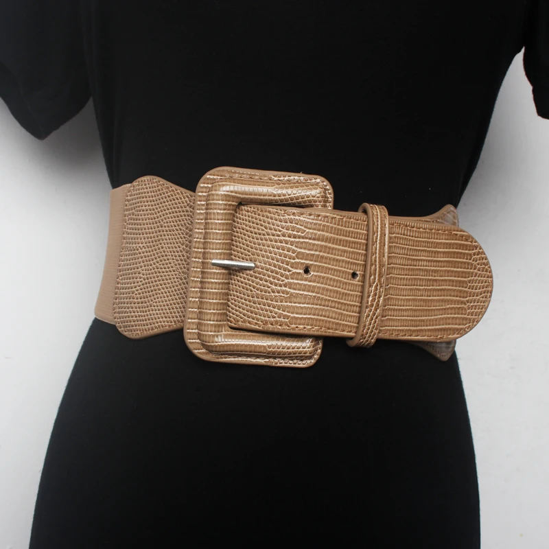 Classic style temperamental waist seal ladies coat belt with stylish winter black khaki green elastic belt