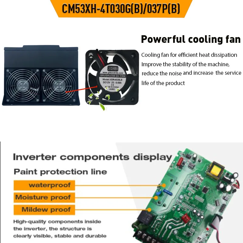 VFD frequency converter 30KW / 37KW CNC spindle motor speed controller 380V three-phase motor drive speed controller 50Hz / 60H