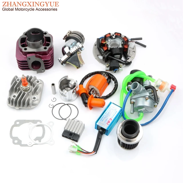 Zestaw cylindrów wyścigowych 70cc z dużym otworem i gaźnik i filtr powietrza i cewka i CDI dla Yamaha JOG 50 Minarelli 1E40QMB 47mm/10mm