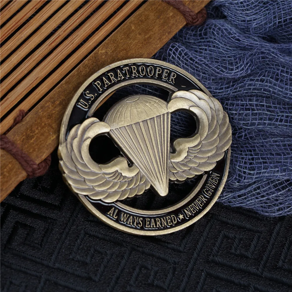 U.S. Airborne Paratrooper Bronze Hollow Commemorative Coin Challenge Collectibles Gifts