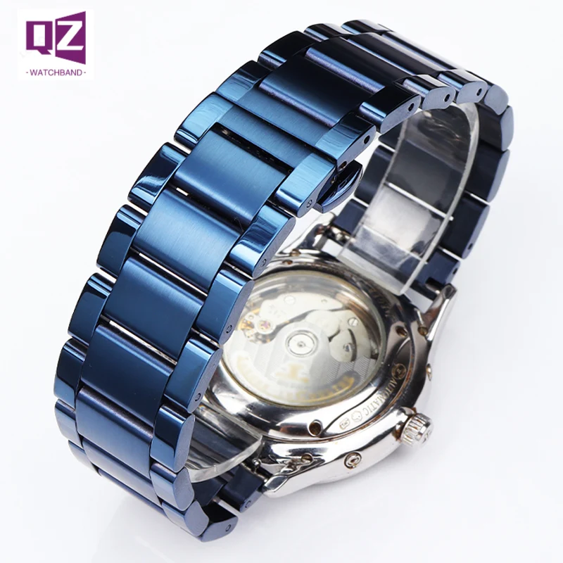 Stainless Steel Watchband Dark blue color Metal Wristwatches Band for armani citizen watch strap 18 19 20mm 21mm 22mm 23mm 24mm