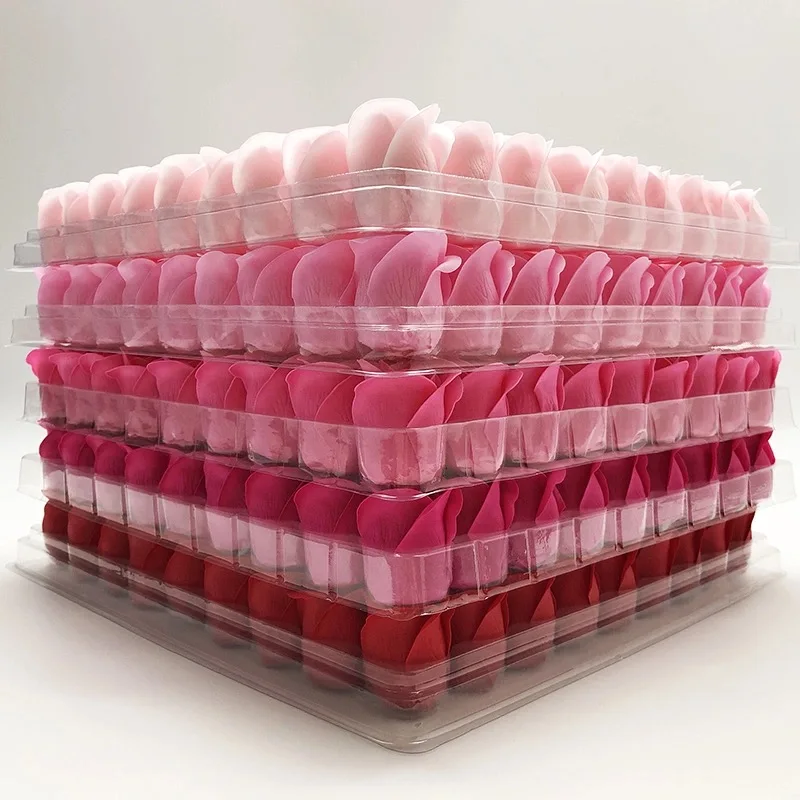81pcs Three-Layer No Flower Base Rose Soap Flower Head Decoration Flower Box Wedding Bouquet Valentine'S Day Artificial Flower