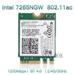 Wireless-AC 7265 Wifi Card AC7265NGW Dual Band 2.4G/5GHz 300Mbps + 867Mbps WiFi + Bluetooth 4.0 NGFF M.2 802.11AC Network Card