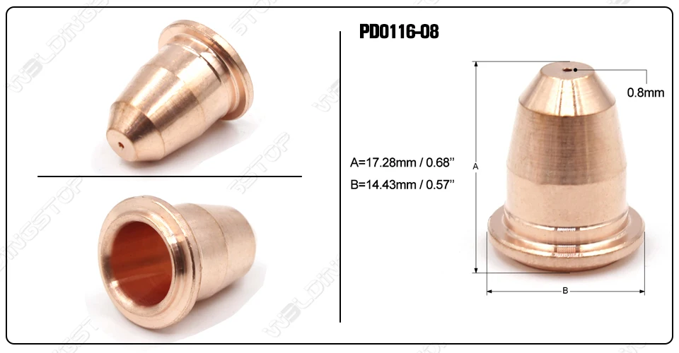WS Elektrode PR-110 Düse PD-116-8 fit PT60 IPT-60 PT40 IPT-40 Trafimet S45 plasma cutter fackel 40 stücke – Detail 2