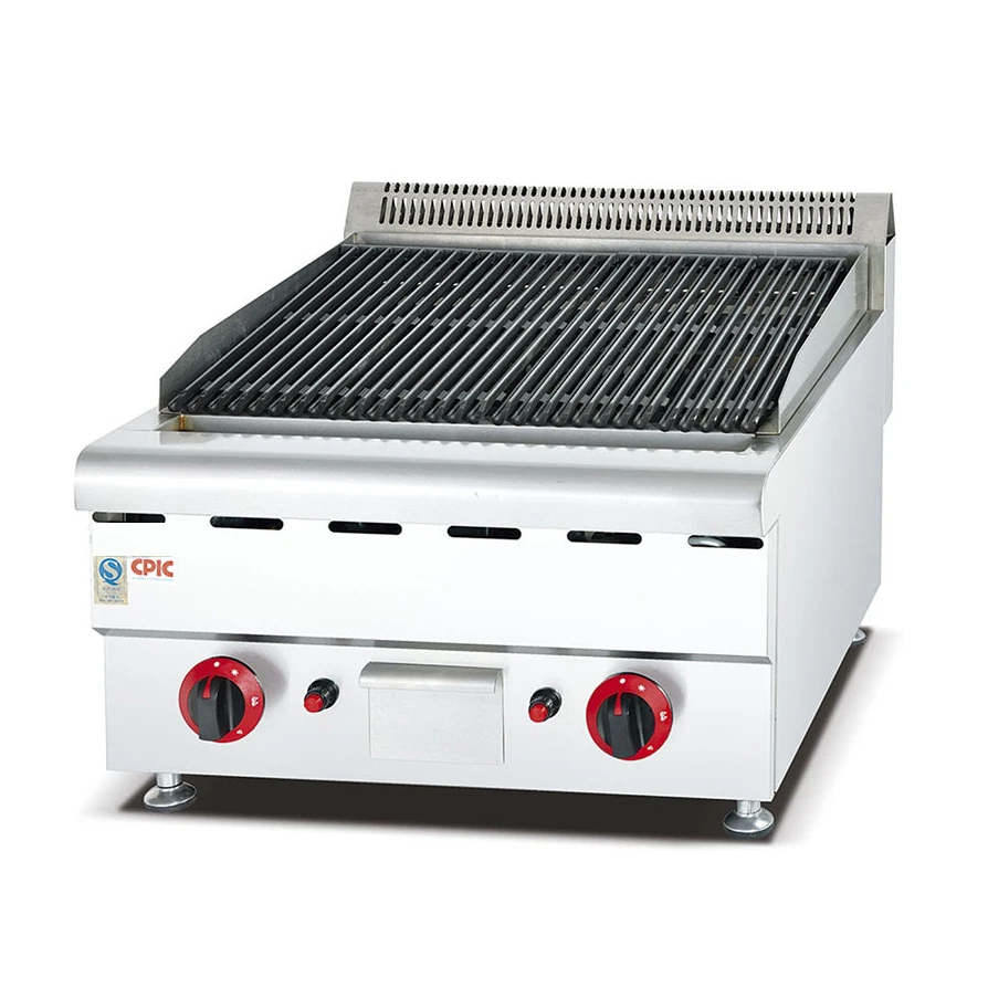 

Stainless Steel Barbecue Gas Grill with Lava Rock | Commercial Gas Oven for Restaurants, Outdoor Cooking, Durable & Efficient