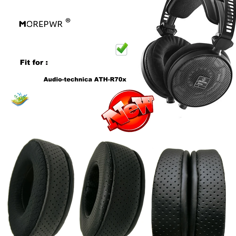 

Morepwr New Upgrade Replacement Ear Pads for Audio-technica ATH-R70x Headset Parts Leather Cushion Velvet Earmuff Sleeve