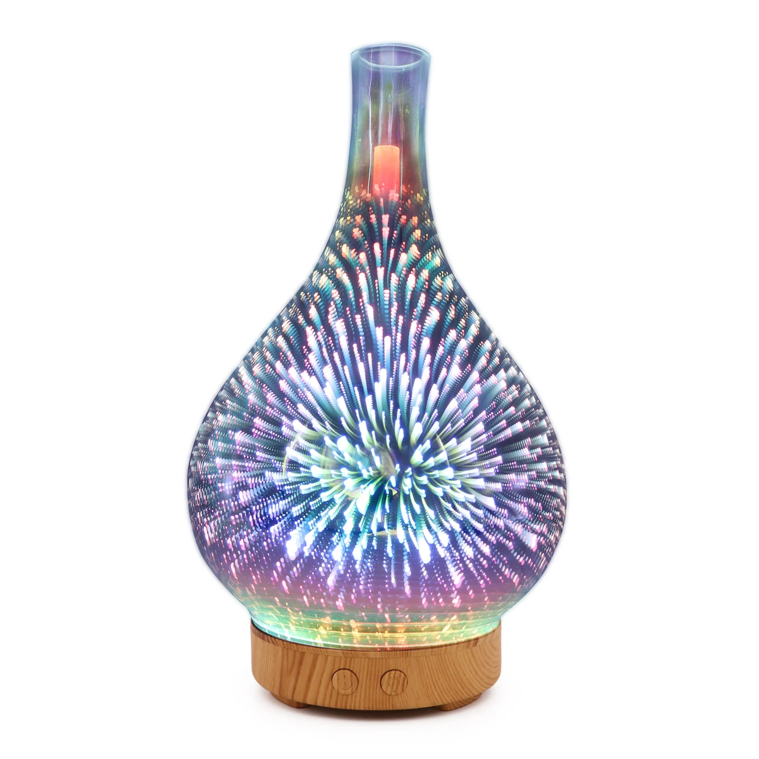 100ml 3D Glass Firework Aroma Diffuser USB Ultrasonic Humidifier Aromatherapy Essential Oil Nebulizer With 7 LED Night Lights