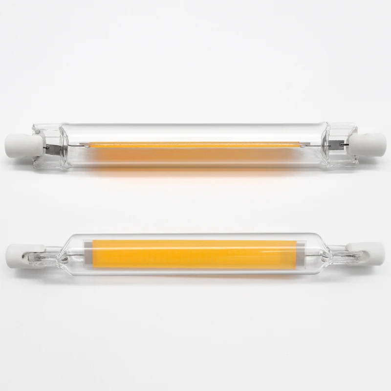 R7S LED Dimmable COB Lamp Bulb 118mm 78mm Glass Tube 40W 30W 15W Replace Halogen Lamp Light AC 220V 230V 240V R7S Spotlight