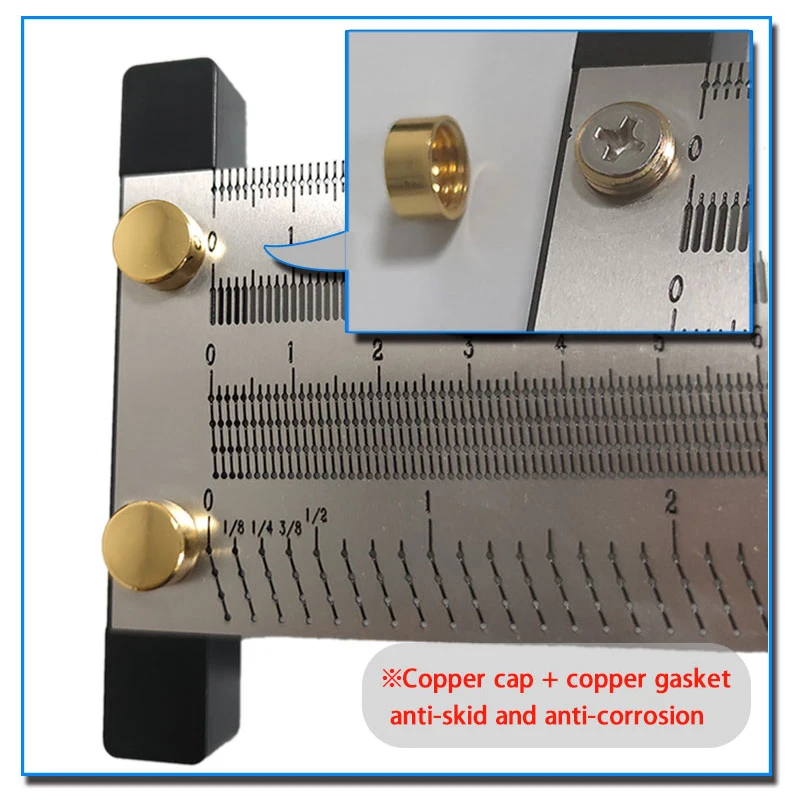 Precyzyjna linijka do otworów typu T ze stali nierdzewnej do obróbki drewna Scribing Mark Line Gauge Stolarz Narzędzie pomiarowe