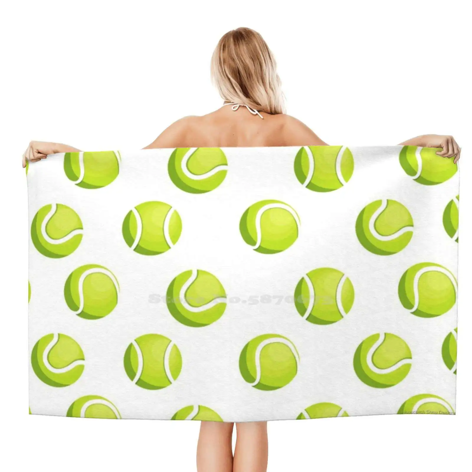 Cute Tennis Ball Design For Tennis Players Washcloths Bathing Quick Dry Shower Towel Tennis Player Tennis Team Tennis Ball For