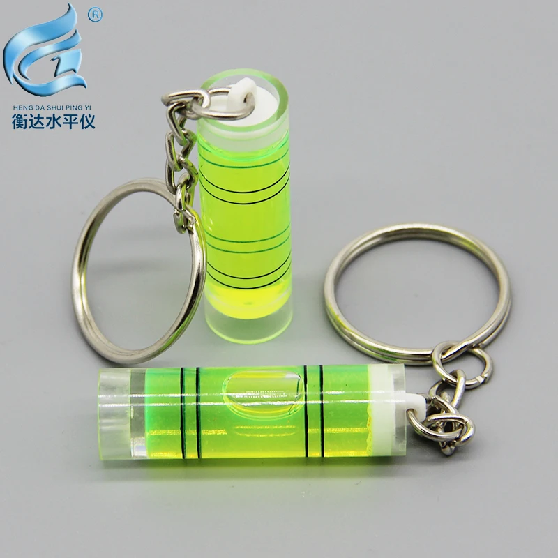 Plastic cylindrical horizontal bubble keychain horizontal bubble high-precision spirit level