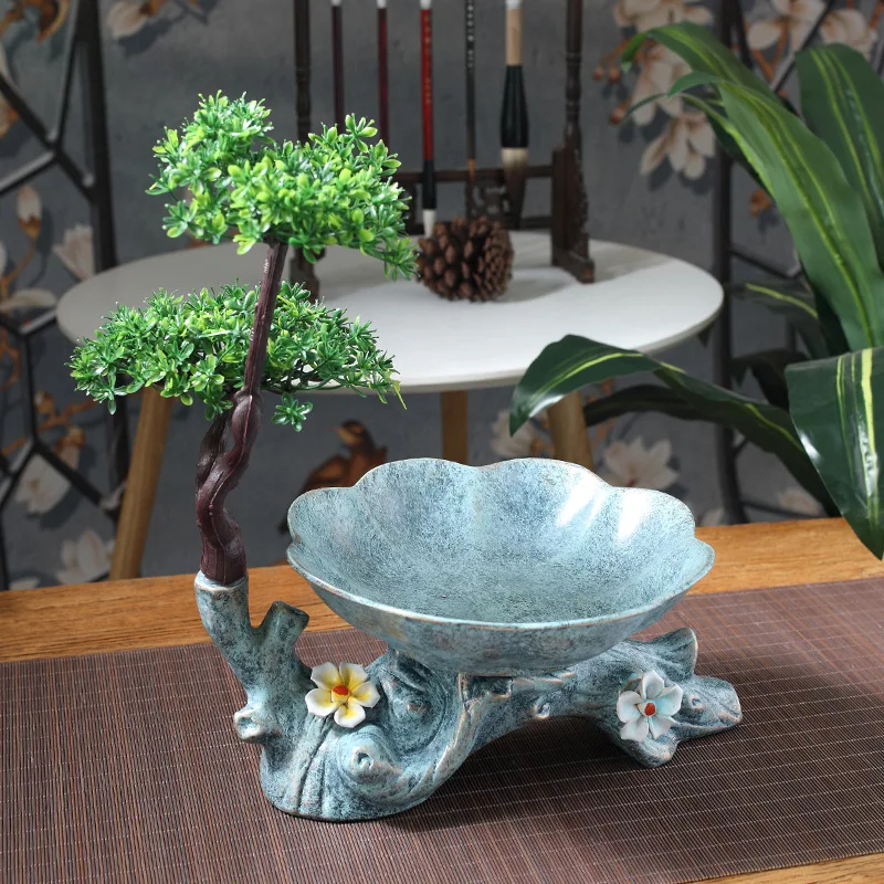 

New Chinese style home ceramic fruit plate creative large new year fruit plate snack plate tea table crafts decoration LB031614