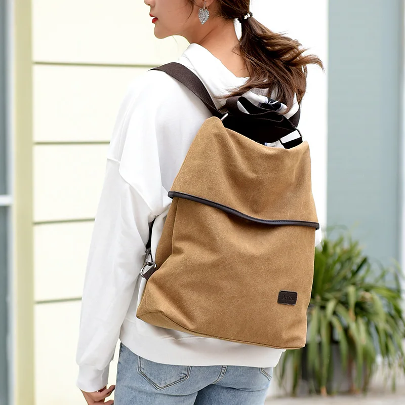 MOLIHUAKAI New Women Canvas Backpack Preppy Style School Lady Girl Student School Laptop Bag Top Quality Canvas Mochila 2022