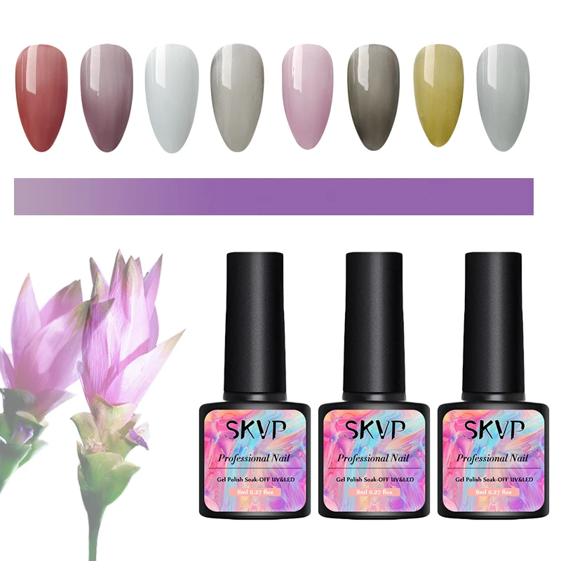 SKVP Ice Cream Nude Color Nail Gel Polish Glitter UV Jelly Gel Color Transparent Clear Nail Varnish Soak off LED Gel Varnish