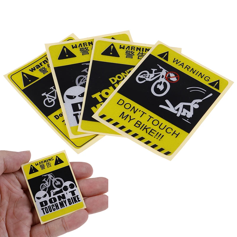 1pc  4 Types DONT TOUCH MY BIKE Bicycle Warning Sticker Waterproof Decal Waterproof Decorative Cycling Accessories