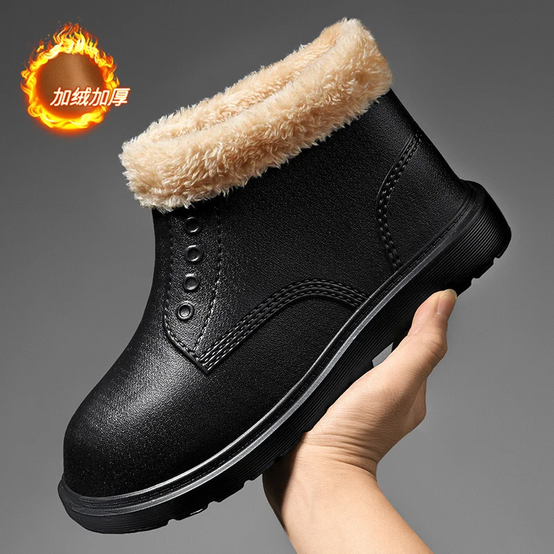 Man Platform Ankle Boots Fur Winter Shoes For Men With Free Shipping Snow Rain Boot Waterproof Shoe Alaska Zapatillas Sneakers