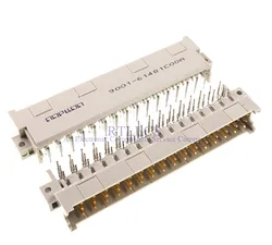 2pcs 5.08mm DIN 41612 Header Connector 3 Rows 48 Positions Male Pins Right Angle Through Hole PCB Solder 3x16