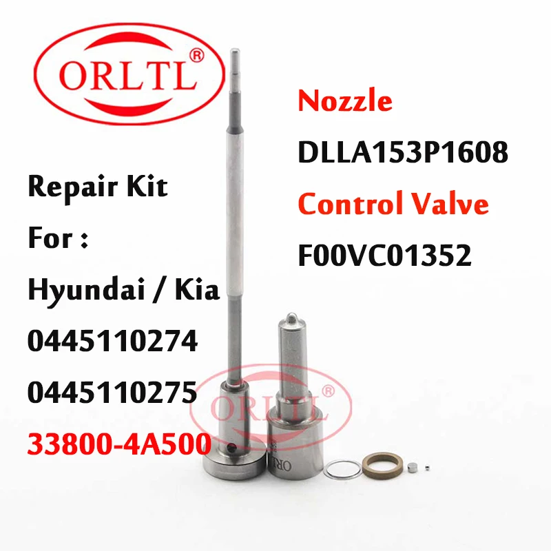 REPAIR KIT FOR INJECTOR 0445110 275 CR INJECTION ASSEMBLY DLLA153P1608 VALVE PARTS F00VC01352 FOR HYUNDAI KIA 33800-4A500