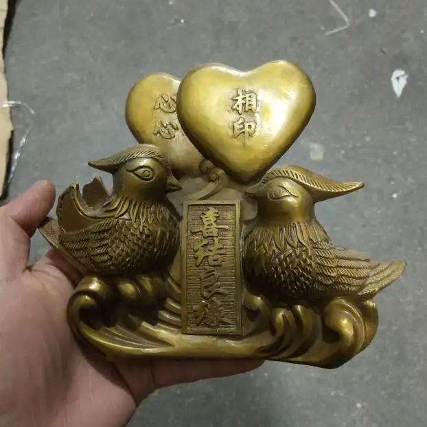 

Chinese brass archaize brass Mandarin duck love statue#2