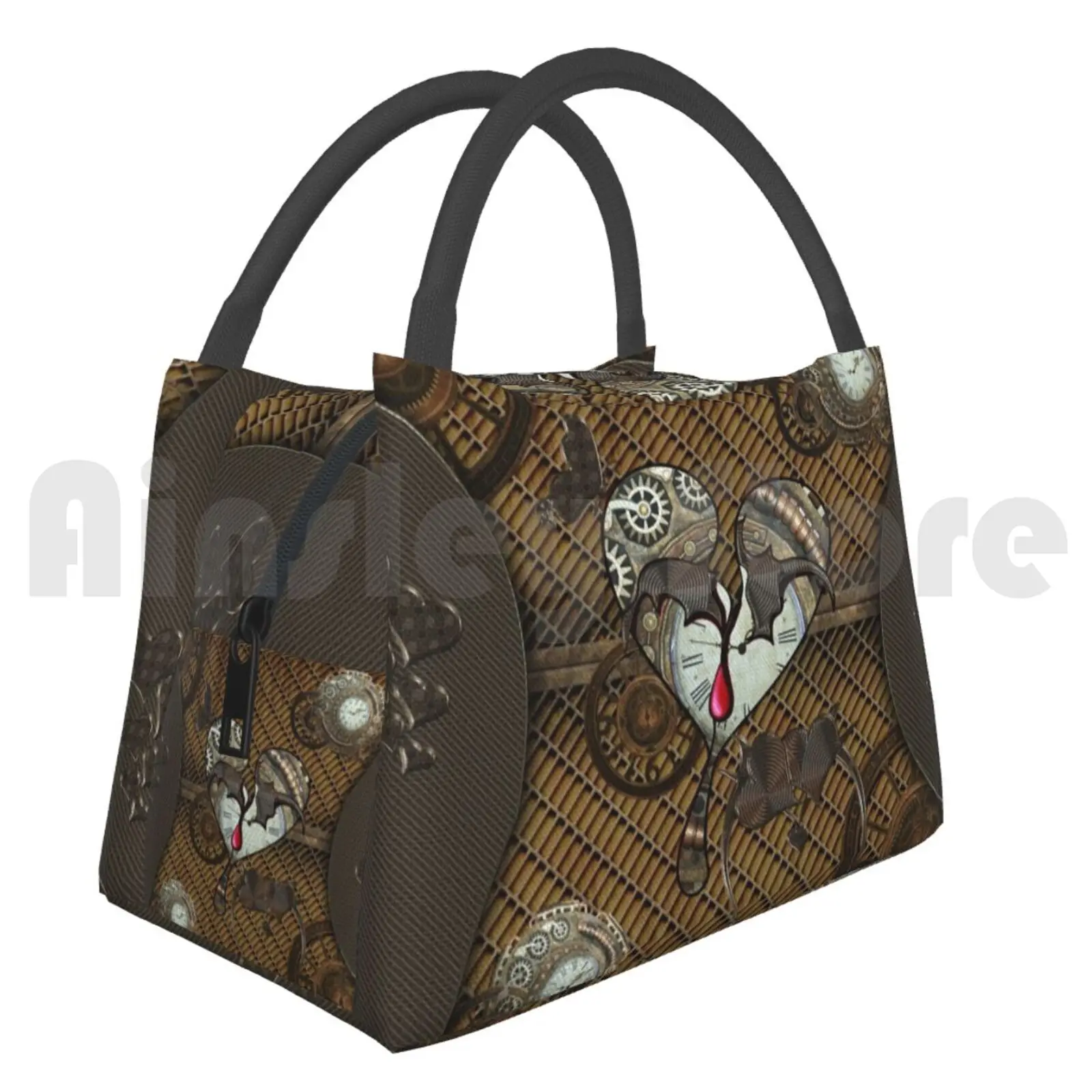 

Cooler Lunch Bag Picnic Bag Steampunk Heart With Clocks And Gears Steampunk Heart Love Gear Clockswork Technology