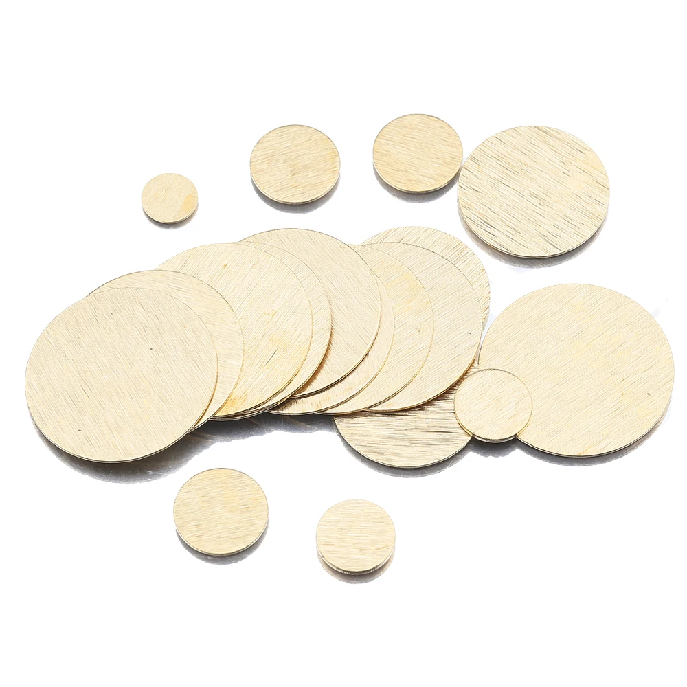 10-50szt Mosiężne teksturowane okrągłe znaczniki do stemplowania 10 12 15 20 22 25mm Okrągły dysk do kluczy Diy Wisiorek Biżuteria Charms Kolczyki Making