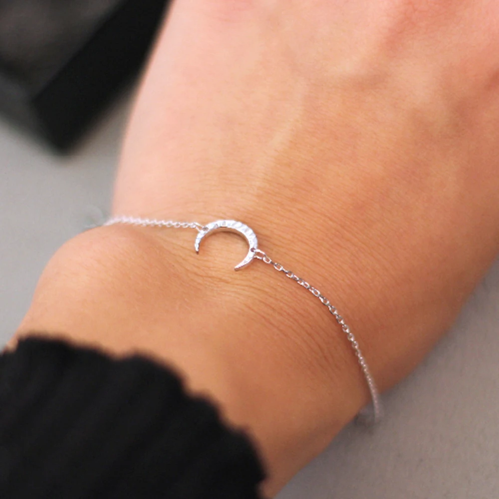 JUJIE 316L Stainless Steel Moon Bracelets For Women Charms Chain Bracelet Accessorie Jewelry Dropshipping/Wholesale