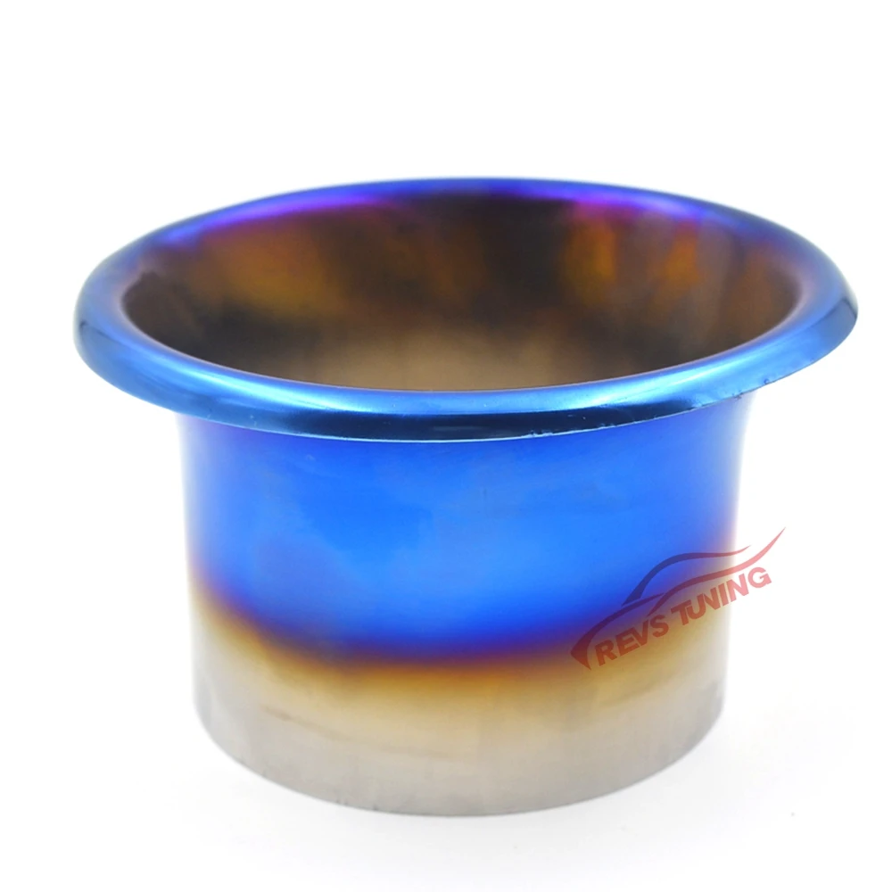 Free Shipping 4\'\' Inlet Blue End Stainless Steel Racing Car Cold Air Compressor Intake Inlet Velocity Stack Turbo Horn Kit