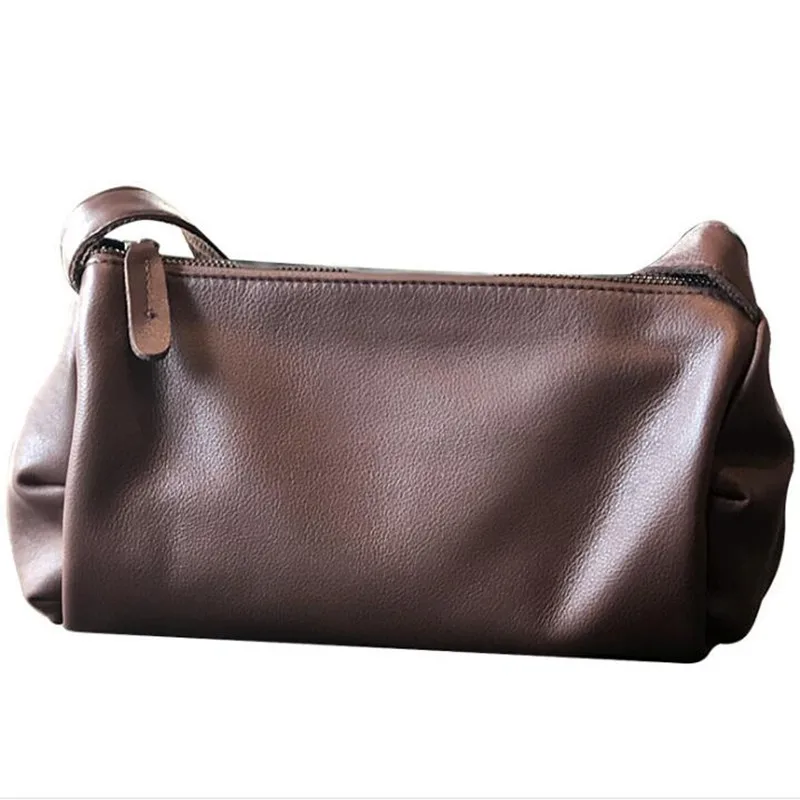 Genuine leather women's shoulder bag 2024 autumn and winter new cylindrical soft leather retro shoulder bag top layer cowhide