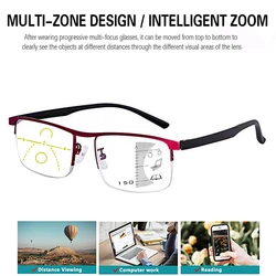 2021 intelligent zoom Progressive multi-Functional Reading Glasses Women Men Multifocal Anti-blue light Hyperopia Eyeglasses