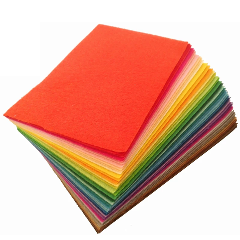 Mix 40 Colors 1mm ThicknessNon Woven Felt Fabric DIY Polyester Cloth Felts With Thread DIY Bundle For Sewing Crafts 10*15CM