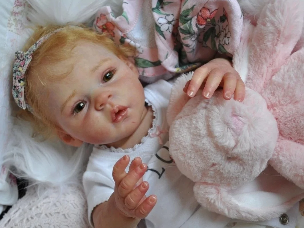 18Inch Reborn Doll Kit with Body and Eyes Santina Lifelike Real Soft Touch Unpainted Unfinished Doll Parts Kit Reborn Bebe Toys