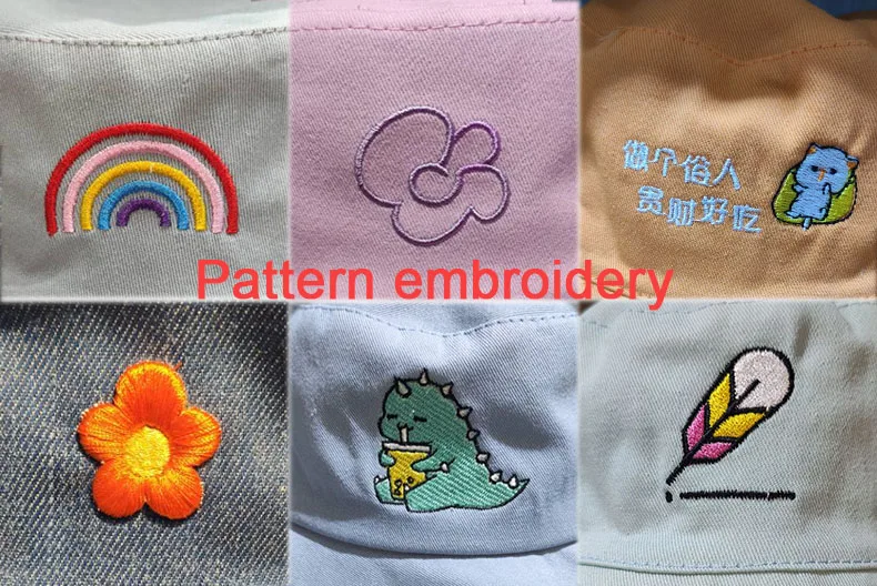 Individuelles Logo Stickerei Eimer Hut Unisex Bob Caps Hip Hop Gorros Männer Frauen Sommer Panama Kappe Strand Sonne Angeln Boonie hut – Detail 2