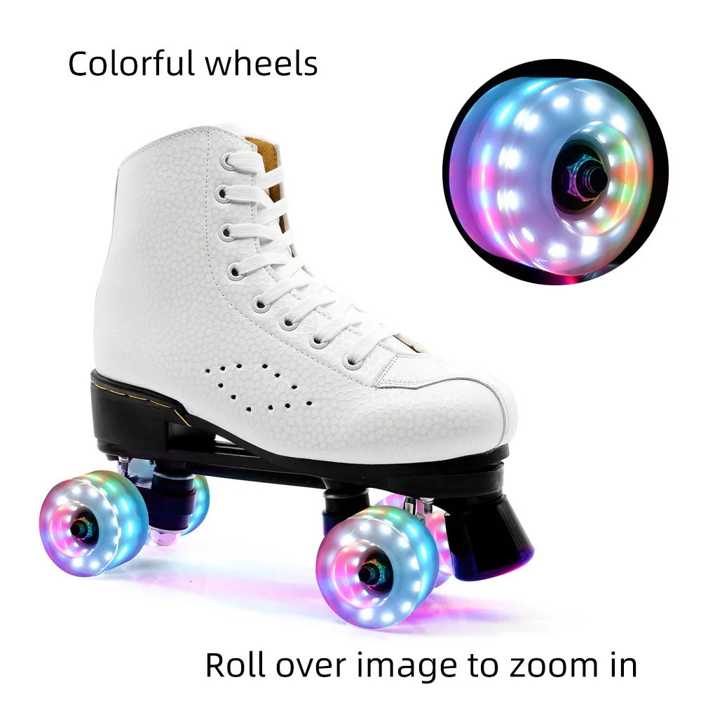 4Pcs Luminous LED Quad Roller Skate Wheels 58MM 82A Flash Wheels for Roller Skates Skateboards With BankRoll Bearings Installed