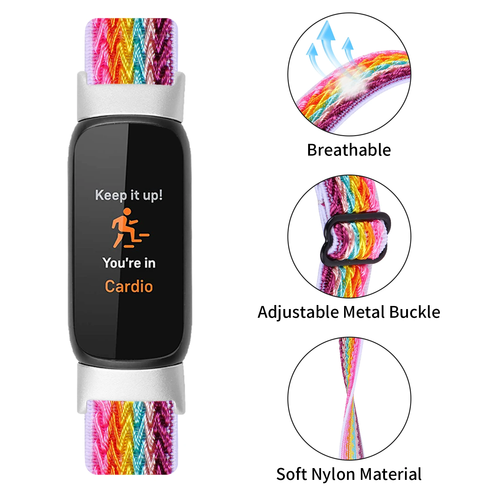 ไนลอนยืดหยุ่นสําหรับ Fitbit Luxe Smart Watch Braided สร้อยข้อมือ Correa สําหรับ Fitbit Luxe Special Edition อุปกรณ์เสริม