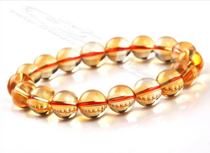 

Newly Natural Yellow Citrine Gemstone Crystal 11-12mm Round Beads Women Bracelet Wealthy Stone Best Birthday Gift AAAAA