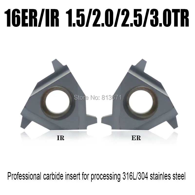 10pcs 16ER 16IR 1.0/1.5/2.0/2.5/3.0/4.0 TR Quality Carbide Thread Inserts for Stainless and Steel Processing Lathe Turning Tools