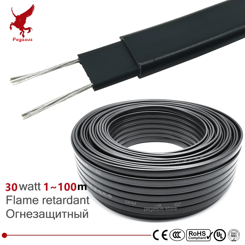 

1-100M 30W / M DXW-12 flame retardant heating belt self temperature limiting water pipe protection roof deicing heating cable