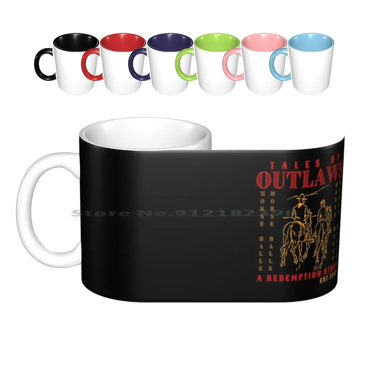 Tales Of Outlaws : Horse Balls Ceramic Mugs Coffee Cups Milk Tea Mug Rdr2 Redemption 2 Redemption Arthur Morgan Creative